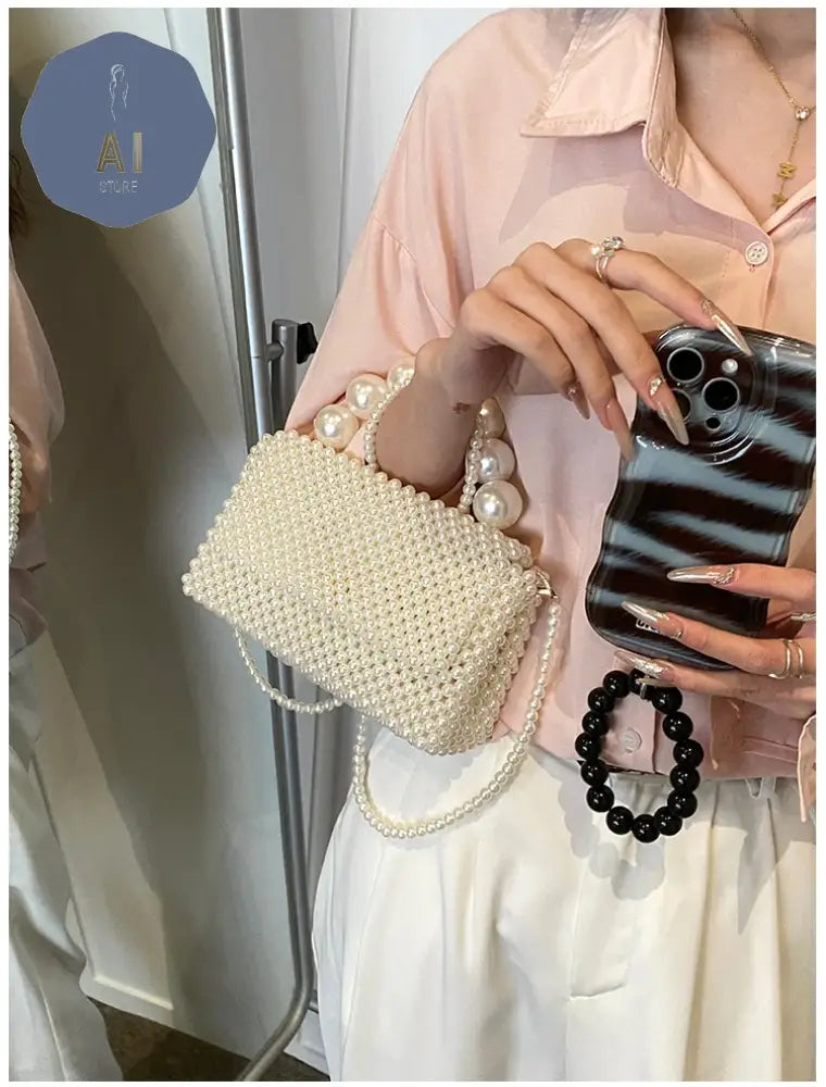 Beading Solid Square Shoulder Bags Cover Exquisite 2024 High Quality Bags for Women Party Temperament Women’s Handbags