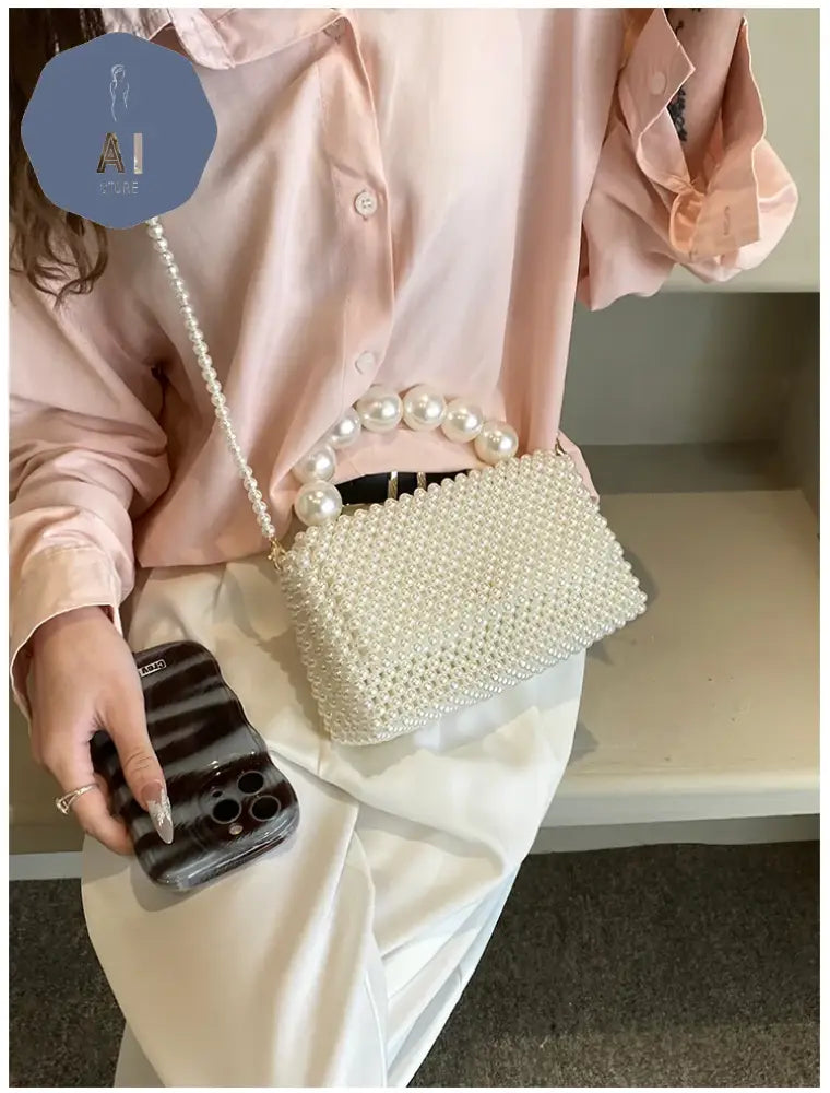 Beading Solid Square Shoulder Bags Cover Exquisite 2024 High Quality Bags for Women Party Temperament Women’s Handbags