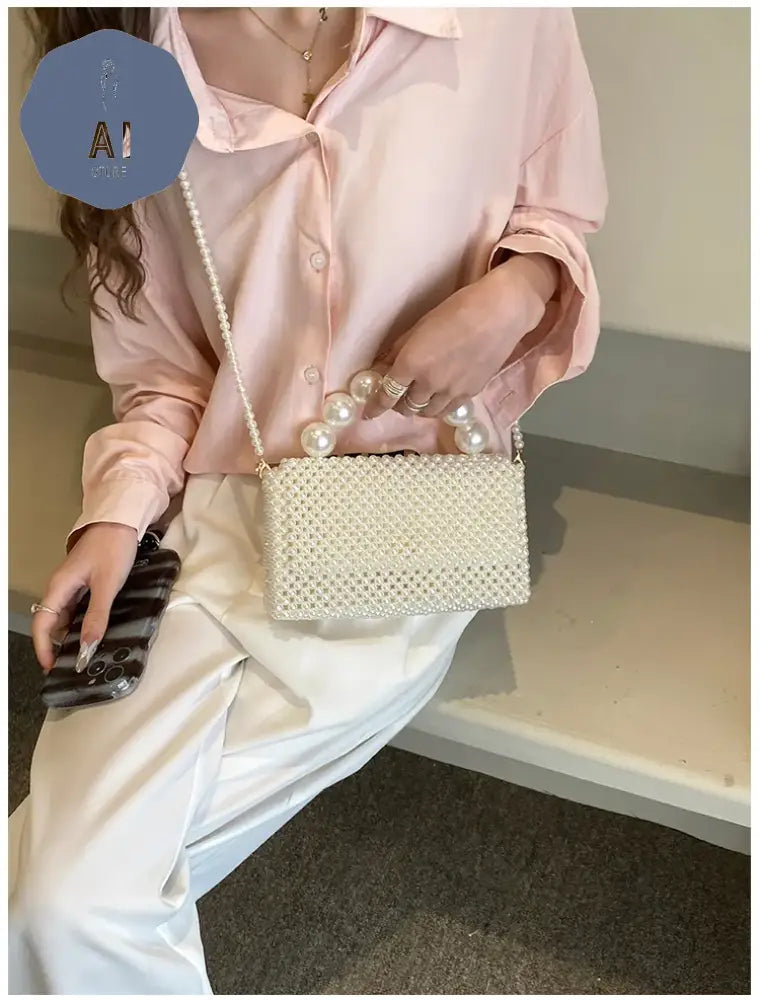 Beading Solid Square Shoulder Bags Cover Exquisite 2024 High Quality Bags for Women Party Temperament Women’s Handbags