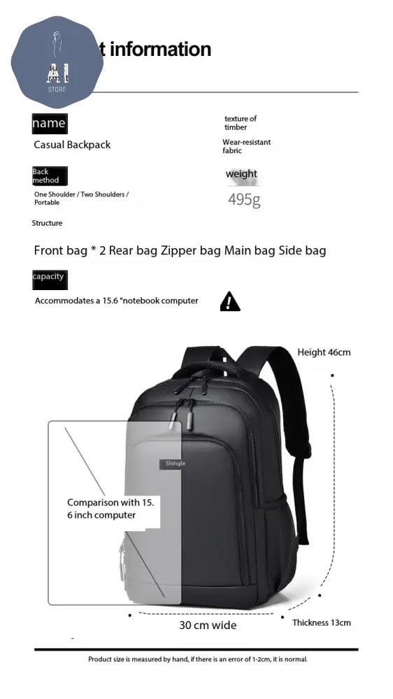 High Capacity Solid Waterproof Zipper Oxford Backpacks Fashion Computer Bag 2024 Hot Sale Men’s Bag Paquete Masculino