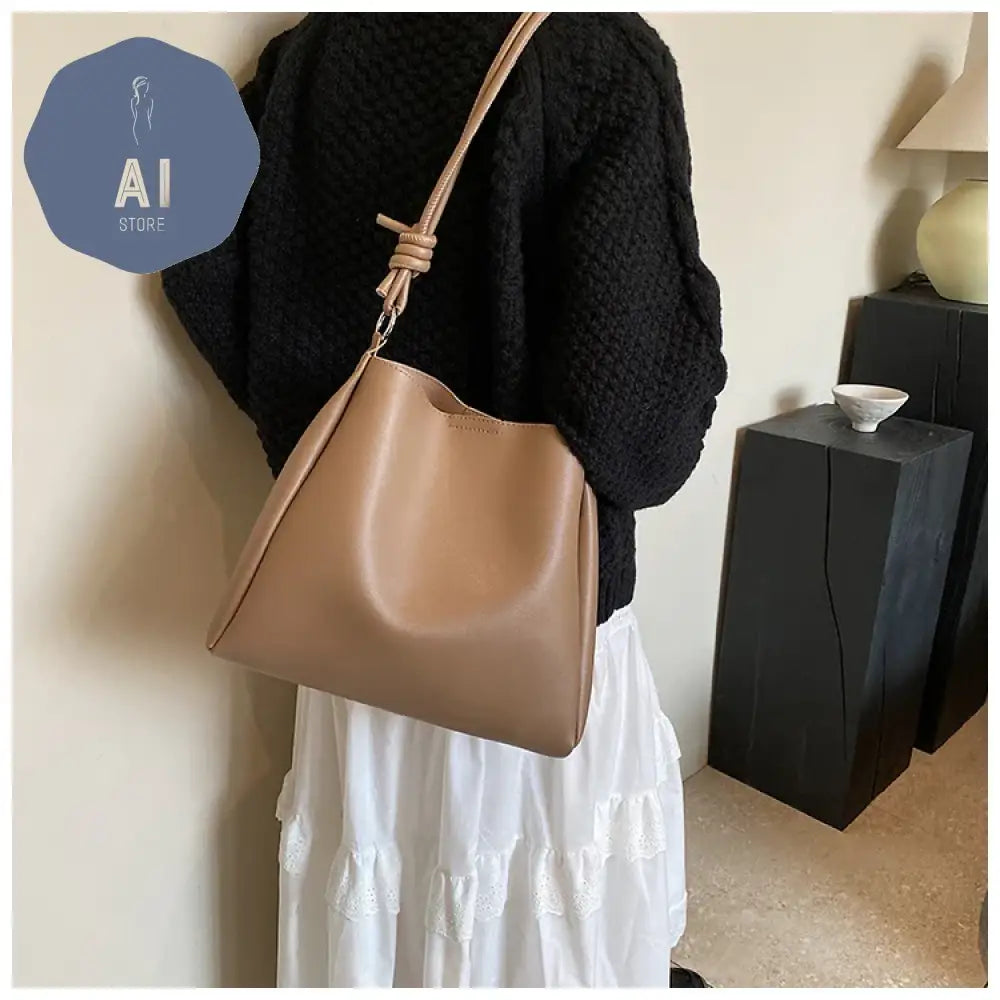 PU Solid Simple High Capacity Shoulder Bags Fashion Versatile Thread Tote 2024 Hot Sale Bags for Women Bolsas De Hombro