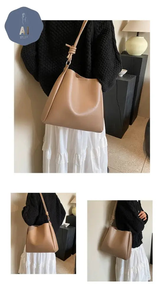 PU Solid Simple High Capacity Shoulder Bags Fashion Versatile Thread Tote 2024 Hot Sale Bags for Women Bolsas De Hombro