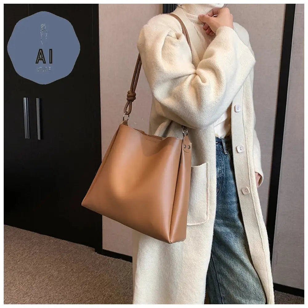 PU Solid Simple High Capacity Shoulder Bags Fashion Versatile Thread Tote 2024 Hot Sale Bags for Women Bolsas De Hombro