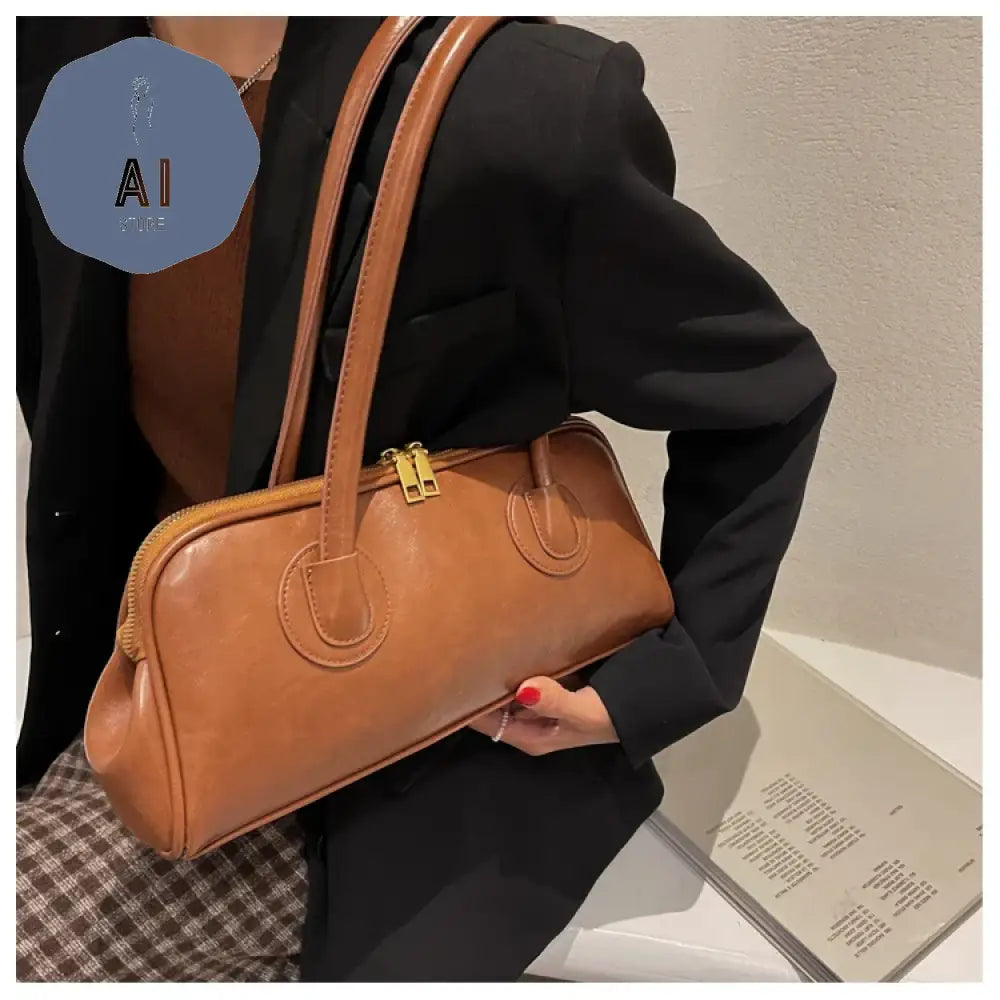 Solid Color PU Zipper Stitched Pillow Shape Fashion Shoulder Bag Versatile Handbag 2024 Hot Sale Bags for Women Bolsas