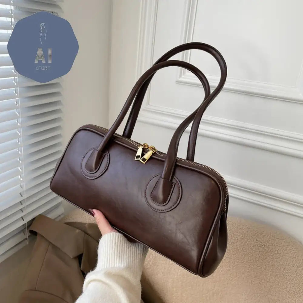 Solid Color PU Zipper Stitched Pillow Shape Fashion Shoulder Bag Versatile Handbag 2024 Hot Sale Bags for Women Bolsas