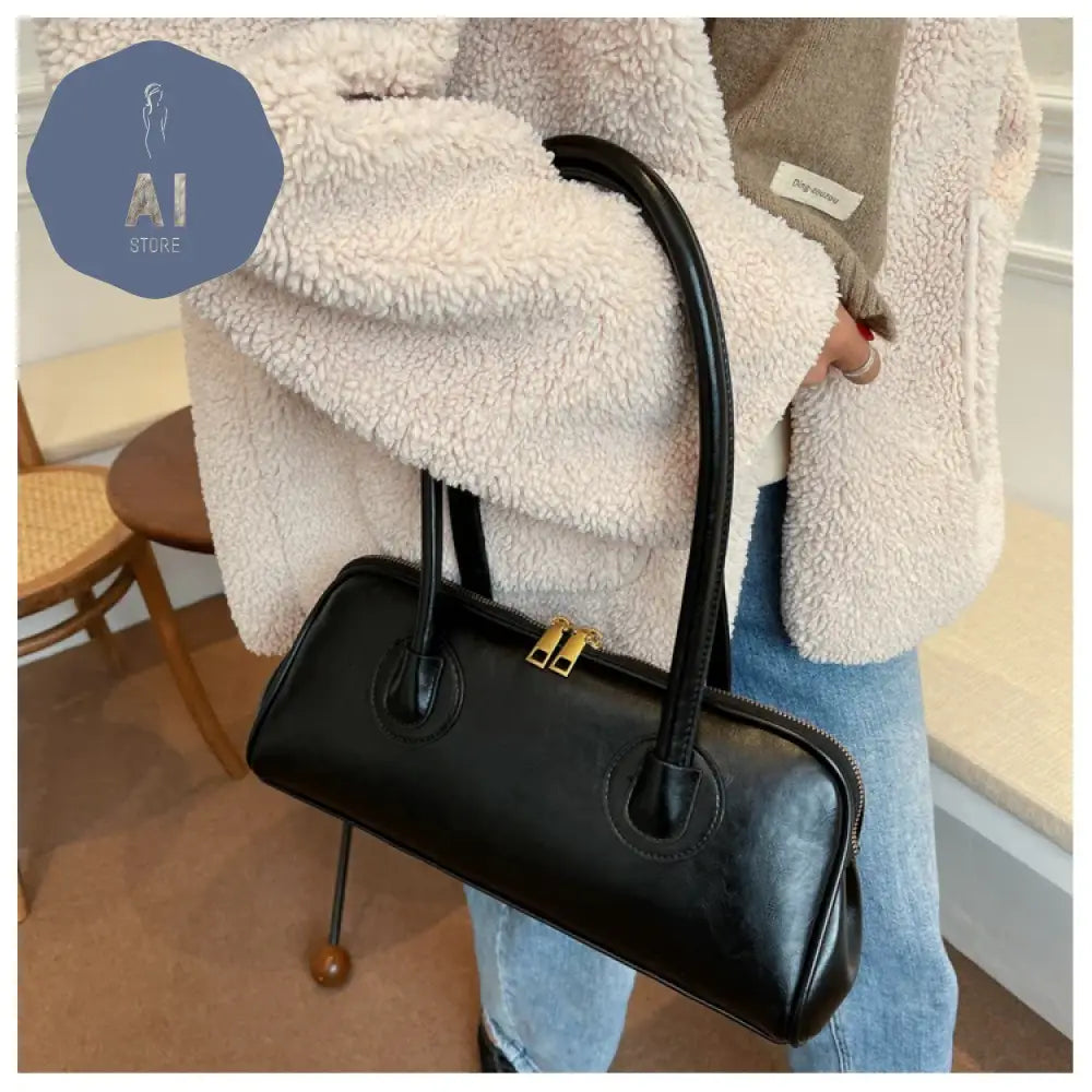 Solid Color PU Zipper Stitched Pillow Shape Fashion Shoulder Bag Versatile Handbag 2024 Hot Sale Bags for Women Bolsas