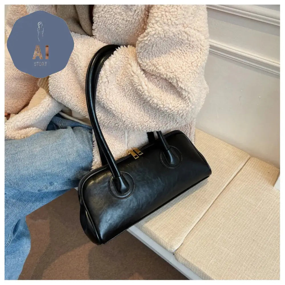 Solid Color PU Zipper Stitched Pillow Shape Fashion Shoulder Bag Versatile Handbag 2024 Hot Sale Bags for Women Bolsas