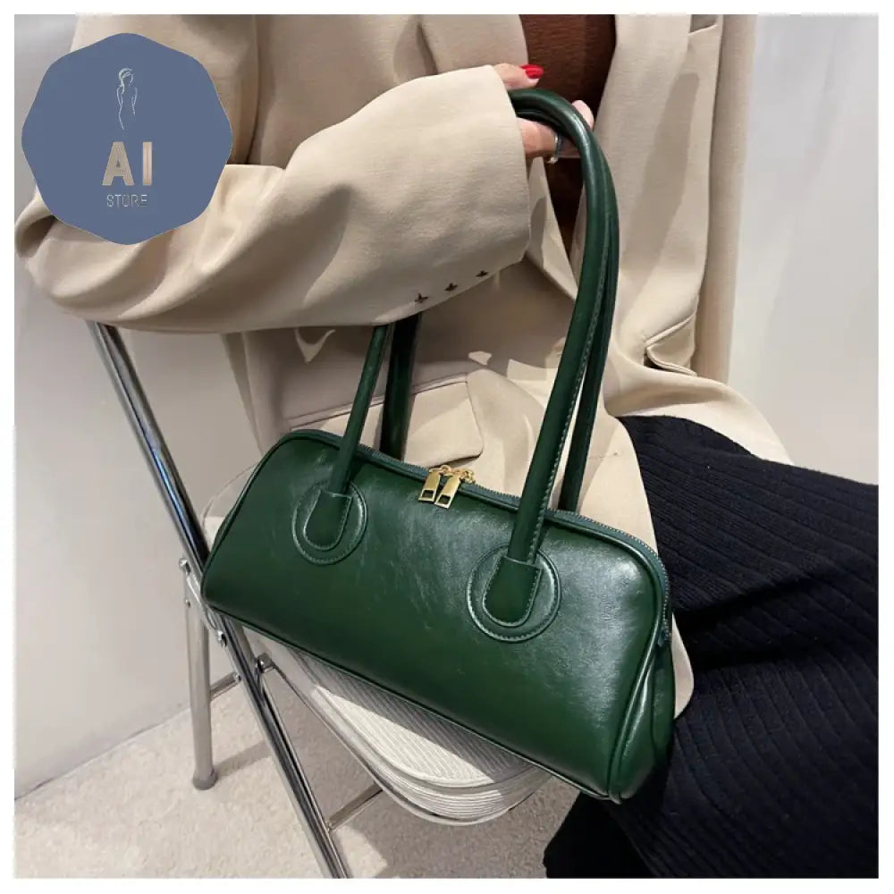 Solid Color PU Zipper Stitched Pillow Shape Fashion Shoulder Bag Versatile Handbag 2024 Hot Sale Bags for Women Bolsas