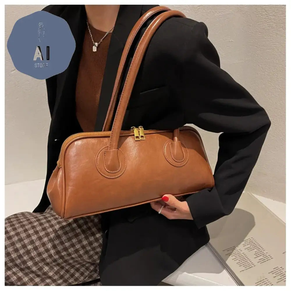 Solid Color PU Zipper Stitched Pillow Shape Fashion Shoulder Bag Versatile Handbag 2024 Hot Sale Bags for Women Bolsas