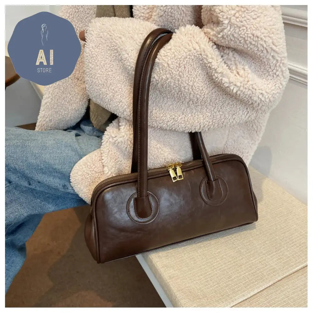 Solid Color PU Zipper Stitched Pillow Shape Fashion Shoulder Bag Versatile Handbag 2024 Hot Sale Bags for Women Bolsas