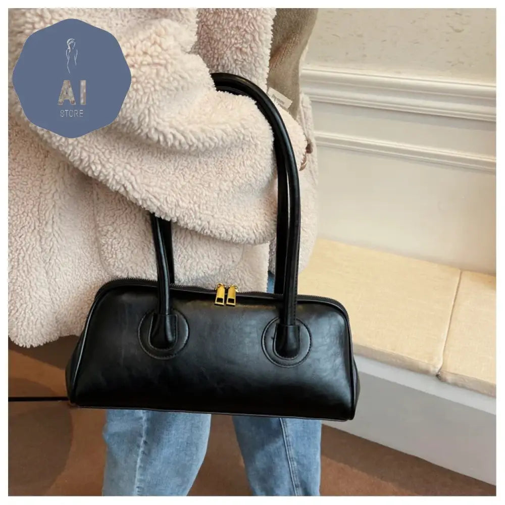 Solid Color PU Zipper Stitched Pillow Shape Fashion Shoulder Bag Versatile Handbag 2024 Hot Sale Bags for Women Bolsas