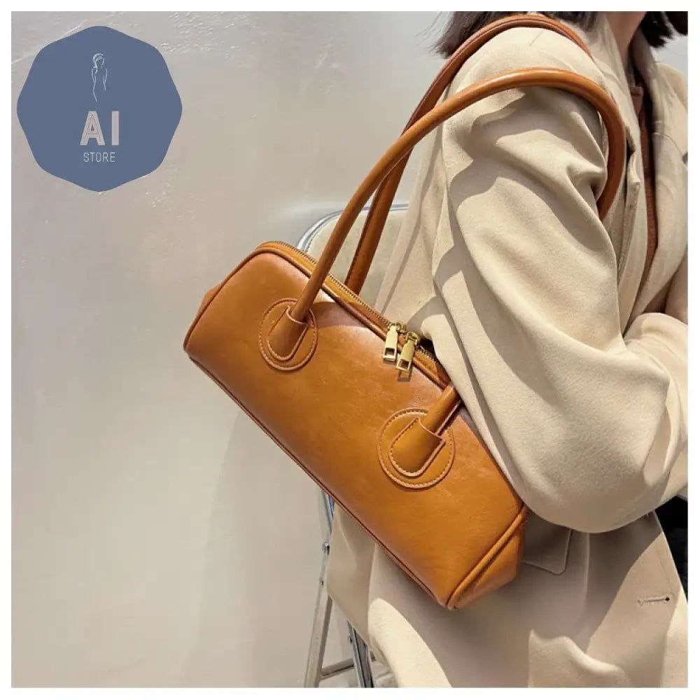 Solid Color PU Zipper Stitched Pillow Shape Fashion Shoulder Bag Versatile Handbag 2024 Hot Sale Bags for Women Bolsas