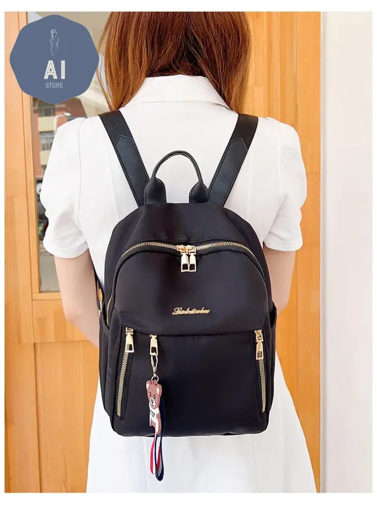 Solid Zipper High Capacity Thread Waterproof Nylon Fashion Backpacks 2024 Hot Sale Versatile Women’s Bag Mochila Mujer