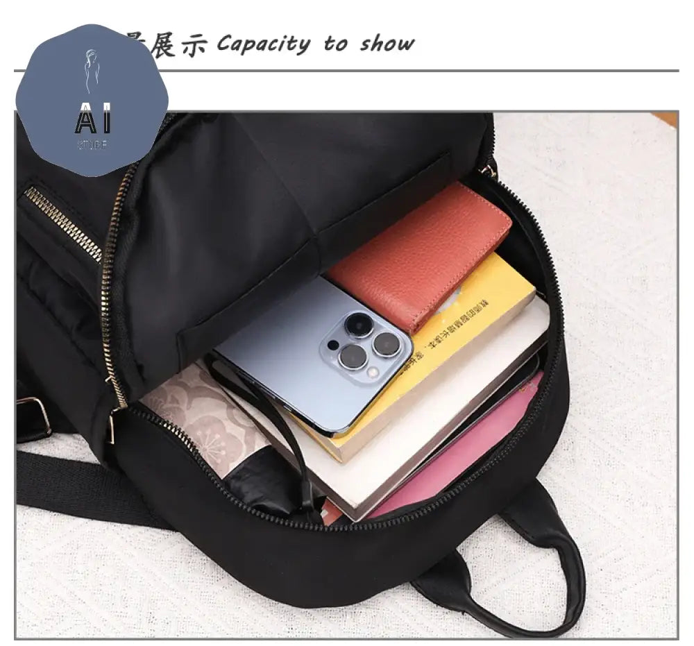 Solid Zipper High Capacity Thread Waterproof Nylon Fashion Backpacks 2024 Hot Sale Versatile Women’s Bag Mochila Mujer