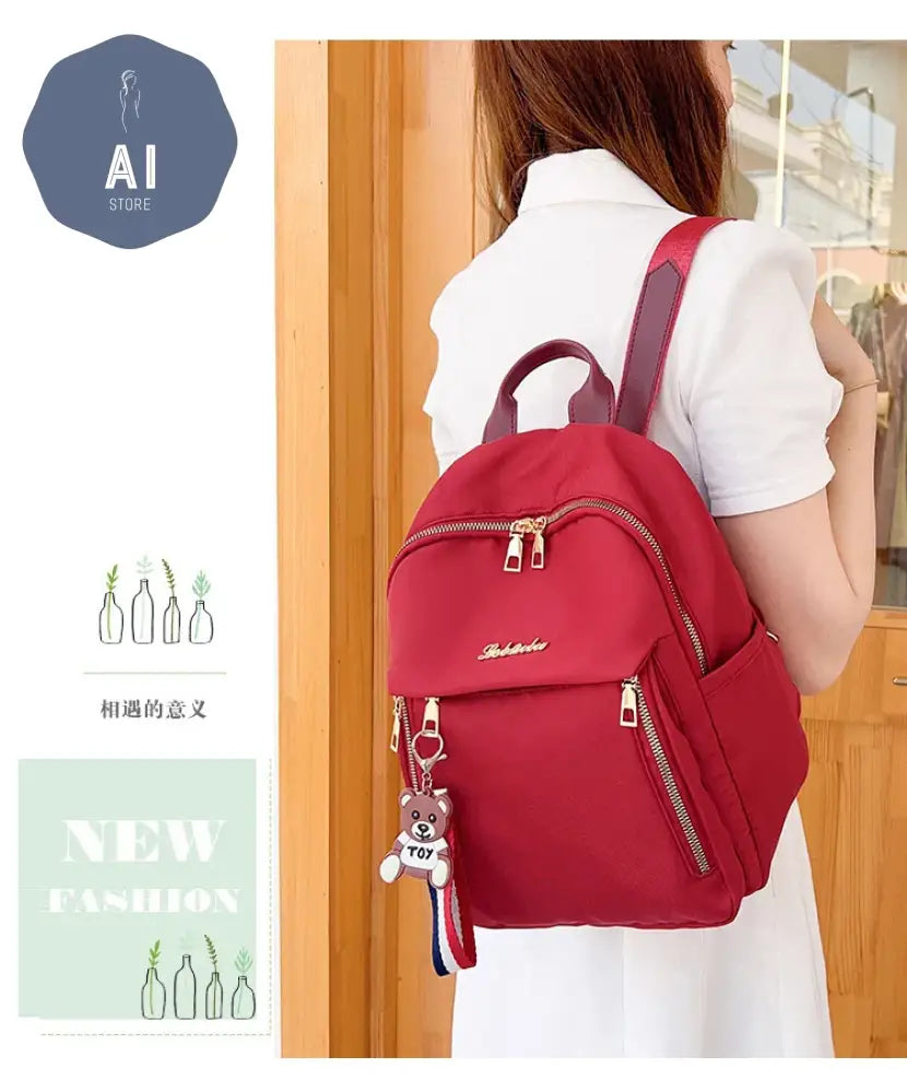 Solid Zipper High Capacity Thread Waterproof Nylon Fashion Backpacks 2024 Hot Sale Versatile Women’s Bag Mochila Mujer