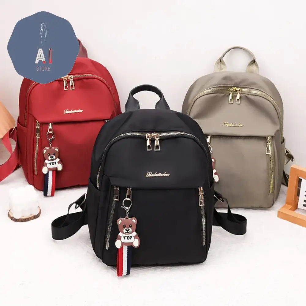 Solid Zipper High Capacity Thread Waterproof Nylon Fashion Backpacks 2024 Hot Sale Versatile Women’s Bag Mochila Mujer