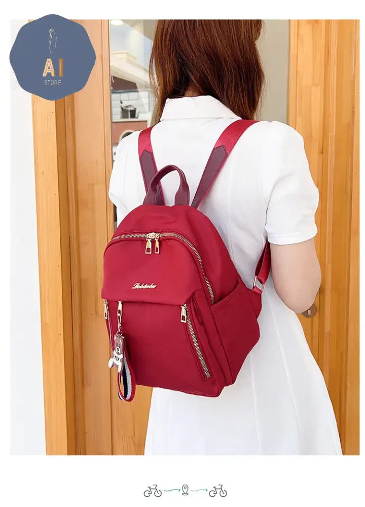 Solid Zipper High Capacity Thread Waterproof Nylon Fashion Backpacks 2024 Hot Sale Versatile Women’s Bag Mochila Mujer