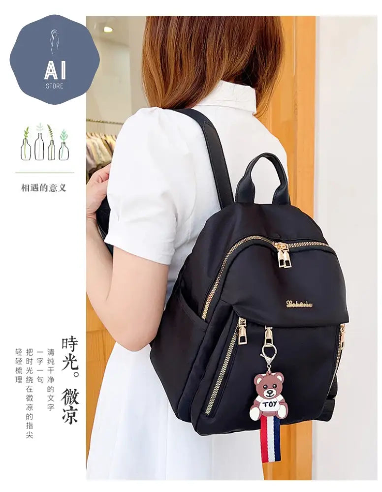 Solid Zipper High Capacity Thread Waterproof Nylon Fashion Backpacks 2024 Hot Sale Versatile Women’s Bag Mochila Mujer